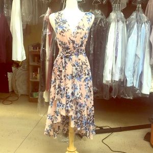 Eliza J wrap around dress with hidden zipper.